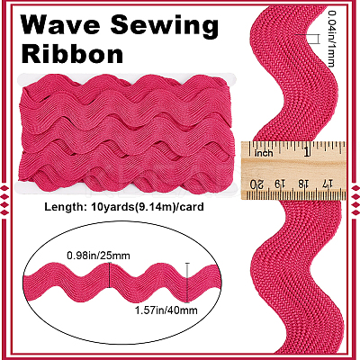 10 Yard Polyester Wavy Fringe Trim Ribbon SRIB-GF0001-38F-1