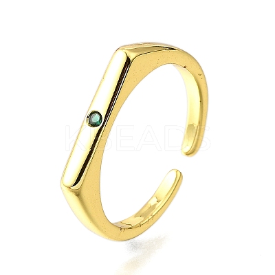Brass Micro Pave Cubic Zirconia Cuff Rings for Women RJEW-H247-16G-02-1