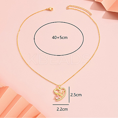 Brass Micro Pave Cubic Zirconia Pendant Necklaces EB4525-1-1