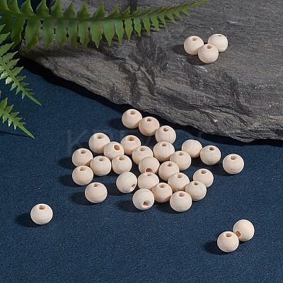 Natural Unfinished Wood Beads LS-WOOD-S651-8mm-LF-1