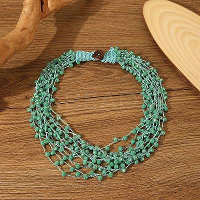 Bohemian Style Glass Bead Multi-layer Necklaces for Daily Wear and Gifting BA8447-1-1