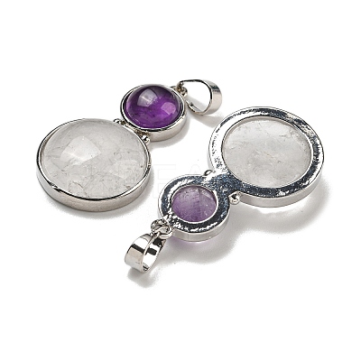 Natural Quartz Crystal & Natural Amethyst Pendants G-G147-06P-02-1