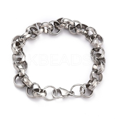 Tarnish Resistant 304 Stainless Steel Rolo Chain Bracelets BJEW-Z011-02P-1