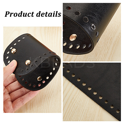 5Pcs 5 Colors Oval PU Leather Knitting Crochet Bags Nail Bottom Shaper Pad PURS-PH0001-21-1