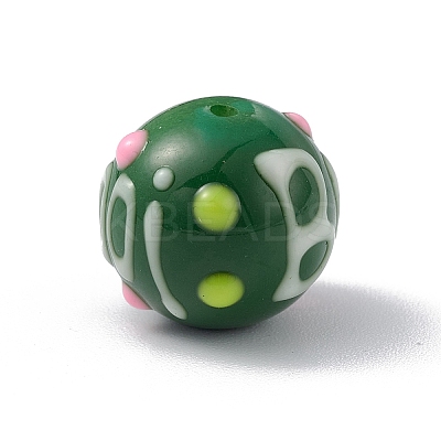 Opaque Painted Glass Beads LS-GLAA-B001-01D-1