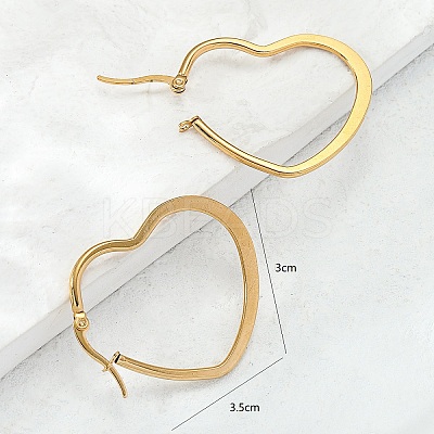 Elegant Heart 304 Stainless Steel Hoop Earrings FV0783-1