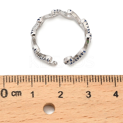 Brass Micro Pave Cubic Zirconia Cuff Rings RJEW-P169-04P-1