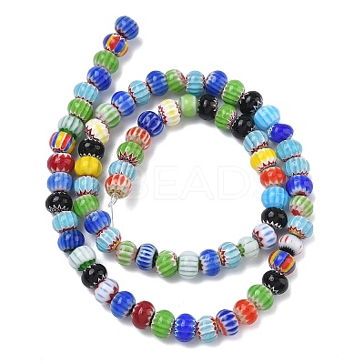 Handmade Millefiori Glass Beads LAMP-D006-01-1