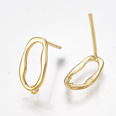 Brass Stud Earring Findings KK-S350-010G-1