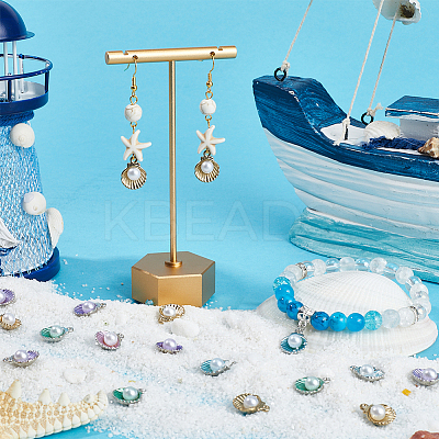 50Pcs 5 Colors Alloy Enamel Charms ENAM-SC0004-01-1