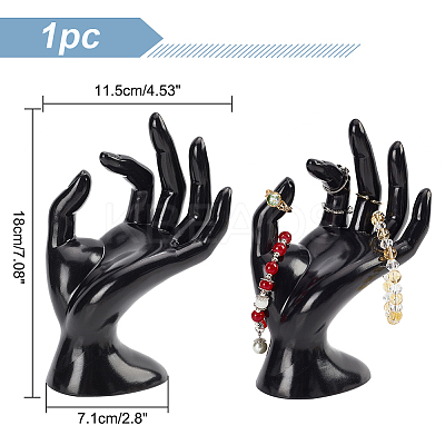 Plastic Mannequin Hand Jewelry Display Holder Stands RDIS-WH0009-013A-WH-1