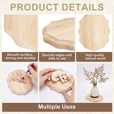 Lace Edged Oval Wood Display Pedestals ODIS-WH0025-280B-1