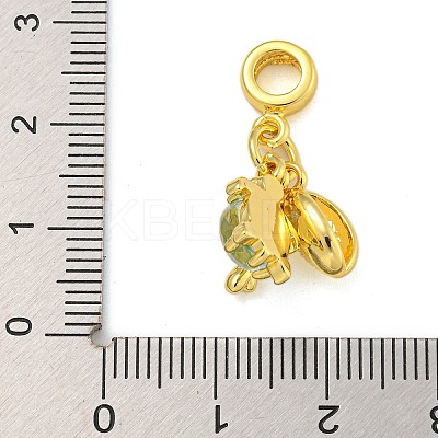 Rack Plating Brass & Resin European Dangle Charms KK-I718-22G-1