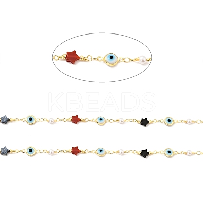 Rack Plating Brass Flat Round Link Chains CHC-C025-02G-1