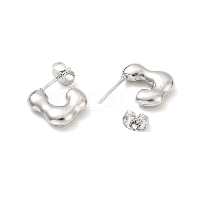 Non-Tarnish 304 Stainless Steel Rectangle Stud Earrings LS-EJEW-P202-06P-1