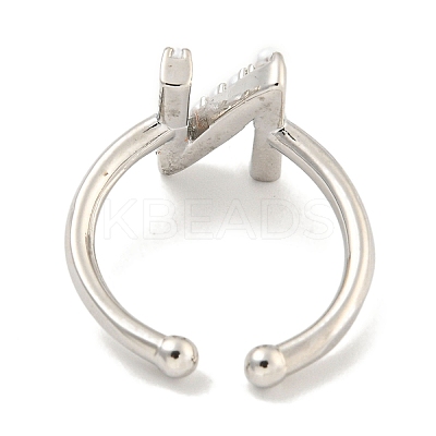Rack Plating Brass Open Cuff Rings for Women RJEW-F162-01P-N-1