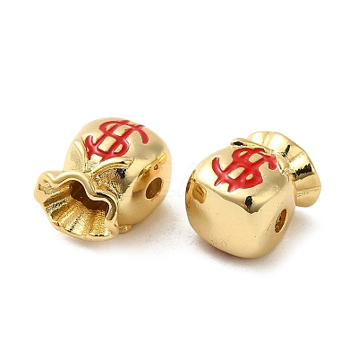 Rack Plating Real 18K Gold Plated Brass Enamel Beads KK-Q795-04G-1
