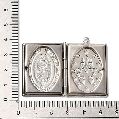 Tarnish Resistant 304 Stainless Steel Locket Pendants STAS-Q300-01B-P-1