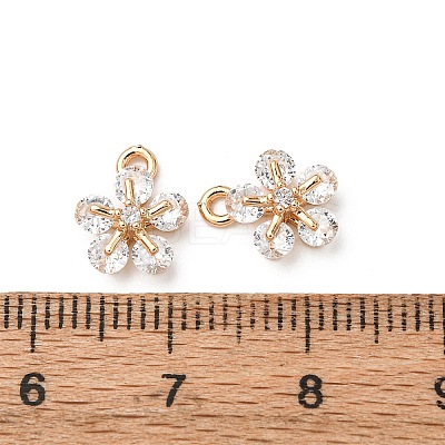 Brass Micro Pave Cubic Zirconia Pendants ZIRC-L105-04A-G-1