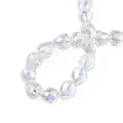 Electroplate Transparent Glass Beads Strands EGLA-N002-26-C03-1