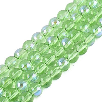 Transparent Electroplate Glass Beads Strands EGLA-Q132-6MM-01A-20-1
