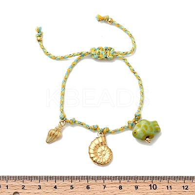 Shell Shape 304 Stainless Steel Charm Bracelets BJEW-K237-19G-1