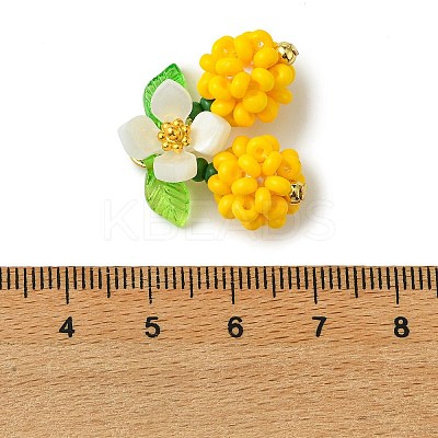 Glass Seed Beaded Pendants PALLOY-MZ01338-02-1