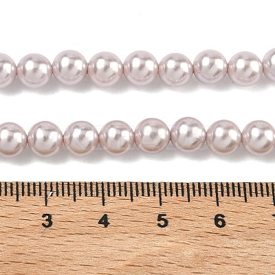 Electroplated Shell Pearl Beads Strands BSHE-G041-6mm-06-1