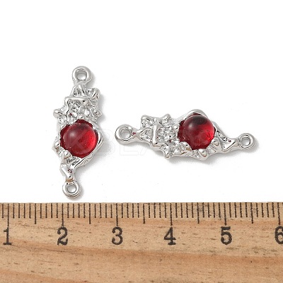 Brass & Resin Flower Connector Charms KK-U052-36P-01-1
