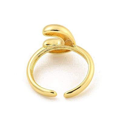 Brass Letter Open Cuff Rings for Women RJEW-G313-01C-G-1