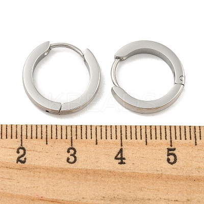 Tarnish Resistant Frosted 304 Stainless Steel Huggie Hoop Earrings for Women EJEW-C096-31A-P-1
