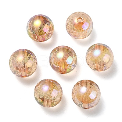 UV Plating Transparent Rainbow Iridescent Acrylic Beads TACR-D010-07A-1