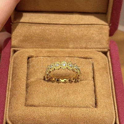 Brass Micro Pave Cubic Zirconia Flower Adjustable Cuff Rings for Women RJEW-B125-02G-1