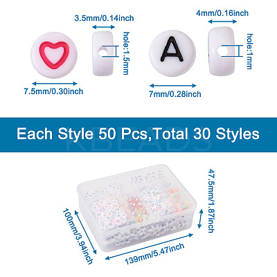 1500Pcs 30 Style Acrylic Beads SACR-PJ0001-02-1