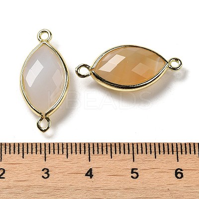 Natural Grey Agate Faceted Connector Charms G-K347-03G-16-1