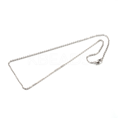 Tarnish Resistant 304 Stainless Steel Cable Chain Necklace STAS-M174-026P-1
