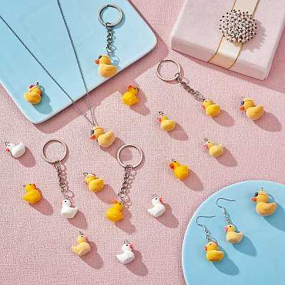 20Pcs 5 Styles Flocky Opaque Resin Pendants RESI-SZ0001-77-1
