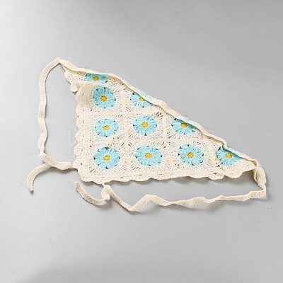 Cotton Knitted Triangle Headscarf AJEW-WH20001-82B-1
