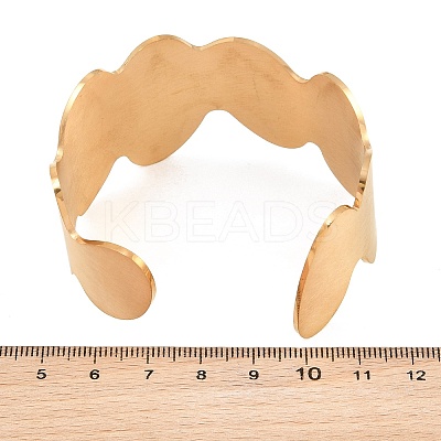 37MM Brushed 304 Stainless Steel Wavy Open Cuff Bangles for Women SA-CBA10D4-02G-1