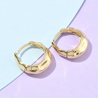 304 Stainless Steel Hammered Hoop Earrings for Women EJEW-U060-01B-G-1