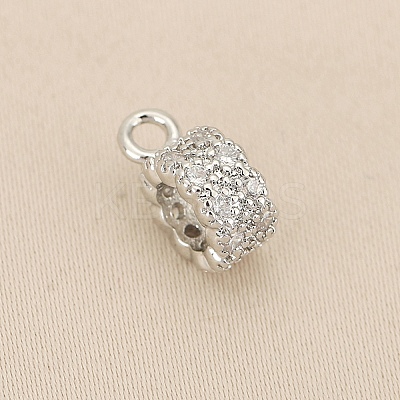 Brass Micro Pave Cubic Zirconia Tube Bails KK-WH0096-02F-P-1