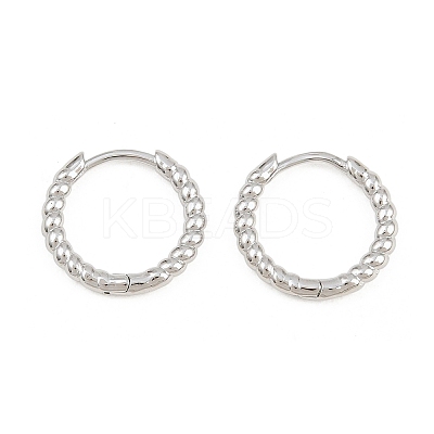 Brass Huggie Hoop Earrings KK-CBA8324-18B-P-1
