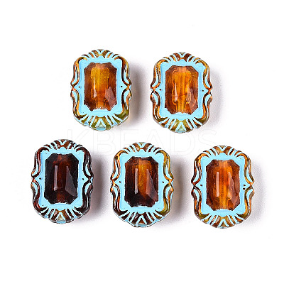 Painted Transparent Acrylic Beads OACR-T029-03G-1