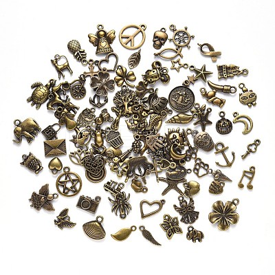 Tibetan Style Alloy Pendants TIBEP-YW0001-07AB-1