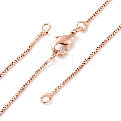 0.9MM Brass Box Chain Necklaces Making NJEW-D302-74RG-1