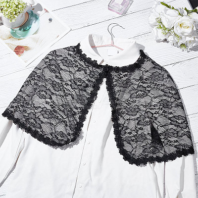 Detachable Polyester Bridal Lace Shawls AJEW-WH0248-14A-1