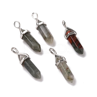 Natural Bloodstone Pointed Pendants G-K329-46P-1