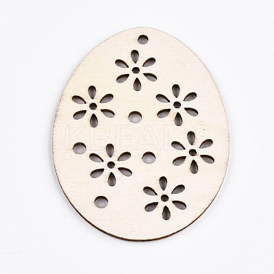 Undyed Natural Wooden Big Pendants WOOD-S058-010-1