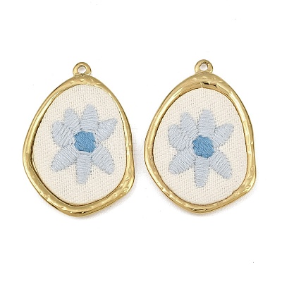 304 Stainless Steel & Embroidered Pendants SA-CBA1ED9-13G-1