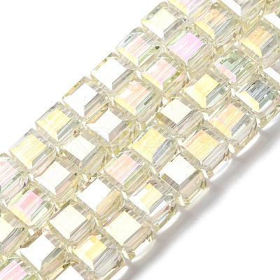 Electroplate Glass Beads Strands EGLA-H108-01A-AB07-1